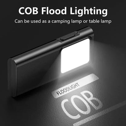 EDC Flashlight Keychain Light  Super Bright With Pen Clip Mini LED Flashlight, USB Charging Port Emergency Work Camping Light