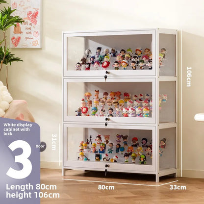 Figure cabinet with lock transparent Lego display cabinet household blind box ornament two-dimensional pain cabinet