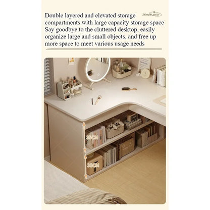 Computer desk Desktop Home bedroom Bookshelf Integrated student learning to write Corner Multifunctional office desk