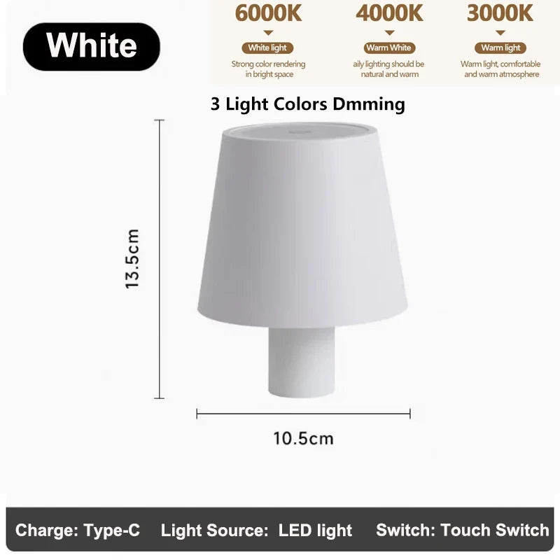 Wine Bottle LED Wireless Table Lamp 2000mAh 7 Colors Dimmable RGB USB Rechargeable Dining Table Lights Beverage Lamp Top touch