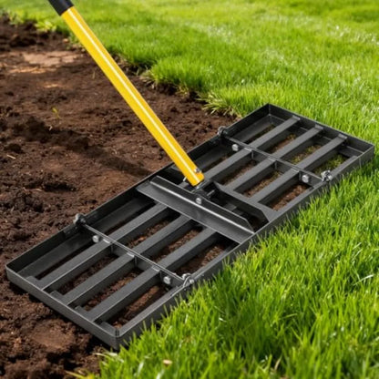 Lawn Leveling Rake 30 Inch Yard Lawn Leveling for Soil with 78" Adjustable Steel Handle Heavy Duty Effort Saving Landscape Lawn