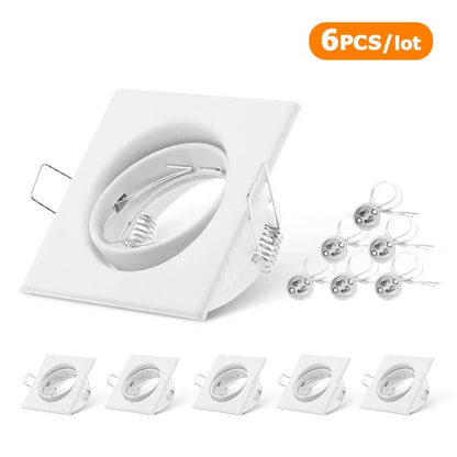 Square LED Recessed Ceiling Light Fitting Fixture for Spot light Adjustable Frame MR16 GU10 Bulb Fixture Downlight Holder