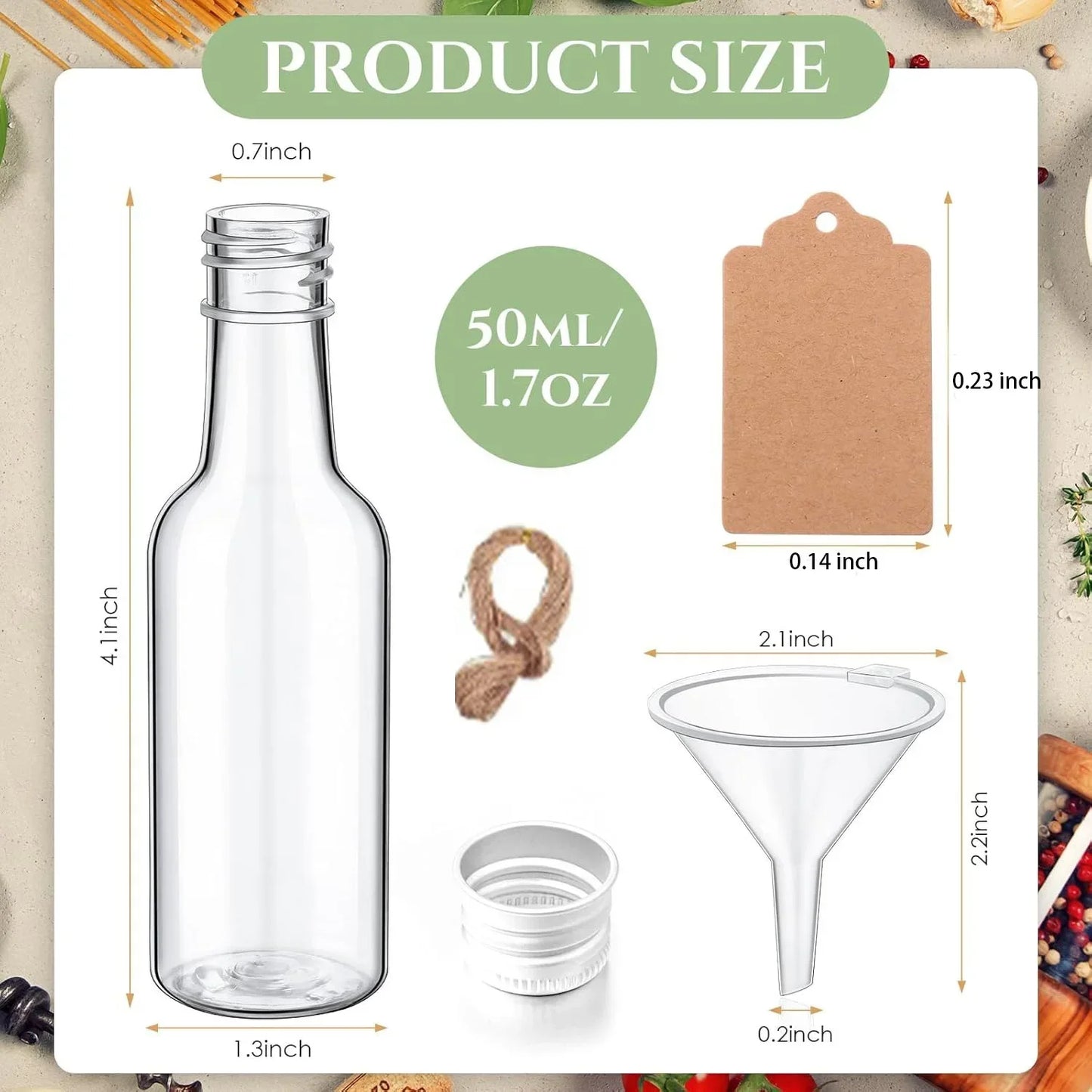 10/30/50/100Pcs Plastic Liquor Bottle Set Mini 1.7 Oz Clear Juice Bottle Cereal Silver/Gold Caps Bottle Party Decorative Bottles