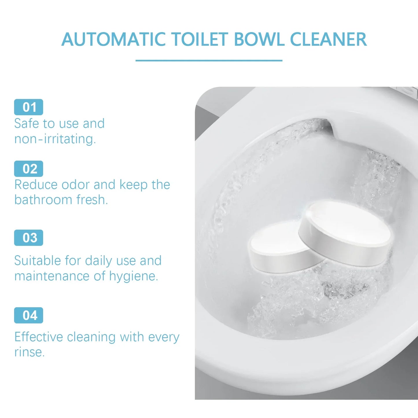 12PCS Toilet Decontamination Effervescent Tablets Effectively Remove Stubborn Dirt Eliminate Odors Without Residue & Irritation