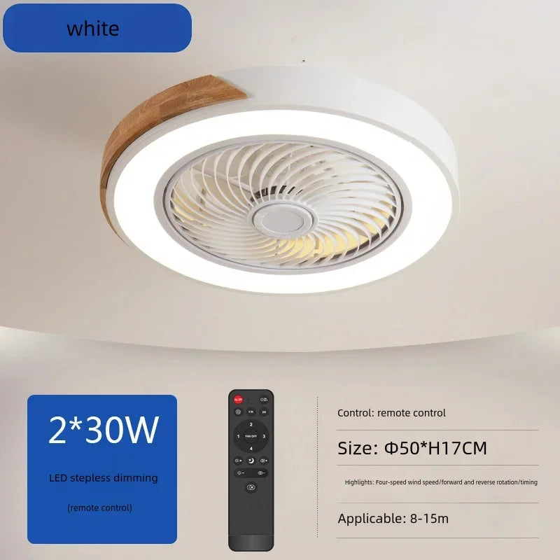 Nordic Wood Ceiling Fan Light Smart Ceiling Fans With Light For Living Room Dining Room Reversible 6 Speeds 50CM Fans Light