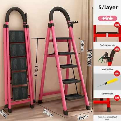 Ladder, zigzag ladder, folding ladder, three four five six step ladder, thickened carbon steel engineering ladder