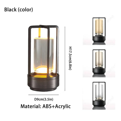 Rechargeable Wireless Table Lamp LED Touch Sensor Desktop Night Light Reading Lamp for Restaurant Hotel Bar Bedroom Decor Light