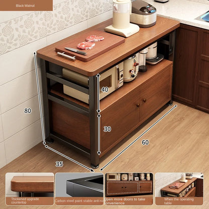 Multifunctional kitchen storage rack, sideboard cabinet, floor-standing wall table, workbench, cookware and bowl storage cabinet