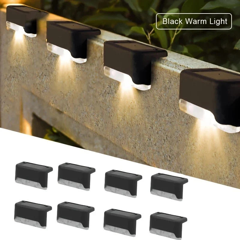 4/8/12Pack Solar Deck Lights, Auto On/Off Outdoor Waterproof Solar Step Wall Lights for Stairs Fence Yard Pathway Decoration