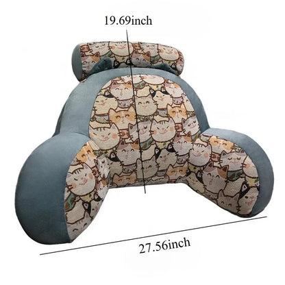 Retro Lumbar Support Large Cushion Bedside Reading Playing Sofa Cushion Home Bedroom Office Waist Protection Pillow Removable