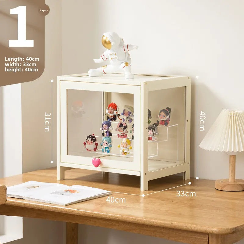 Figure Lego Display Cabinet Household Cream Wind Dustproof Acrylic Transparent Model Toy Blind Box Display Cabinet