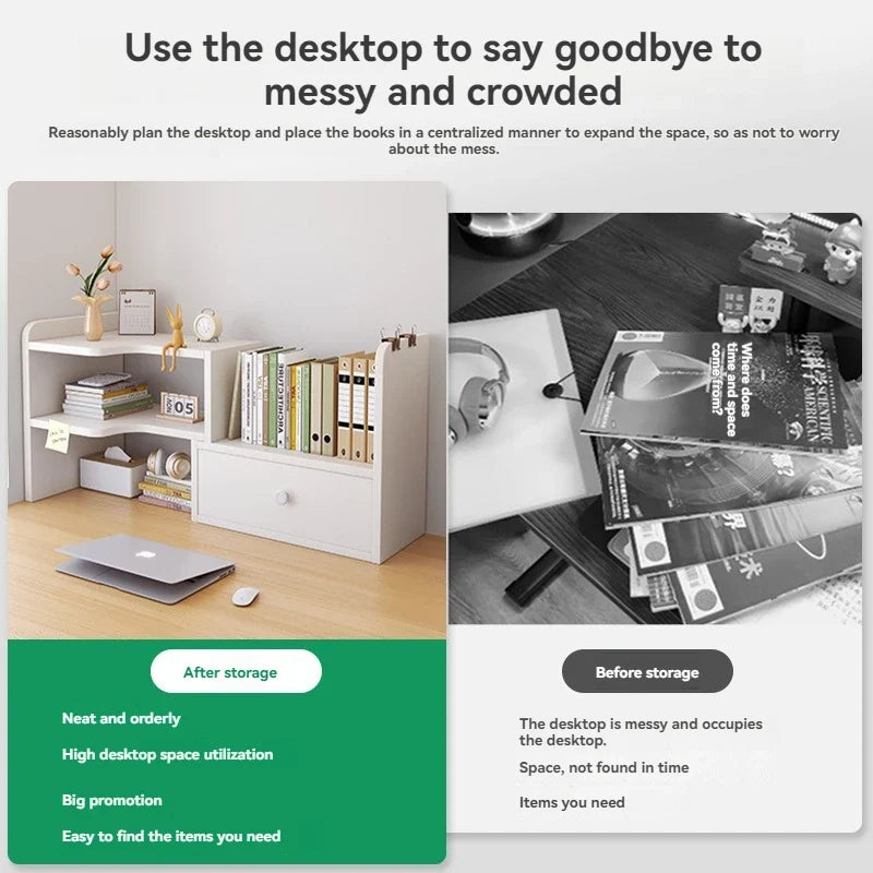 Bookshelf Office Desktop Storage Shelves Multi layer Scalable Shelves Student Desk Storage Boxes Small Bookcases