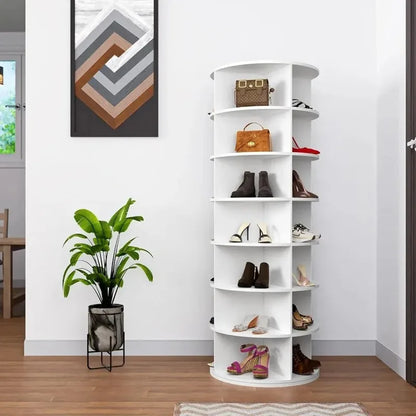 Multifunctional rotating shoe rack storage rack household bag toy floor-standing 360-degree rotating storage rack display rack