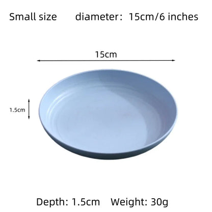 5 PCS Nordic Wheat Straw Plate Fruit Plate Vegetable Plate Plastic Bone Spitting Plate Dry Fruit Plate Tableware Large Plate
