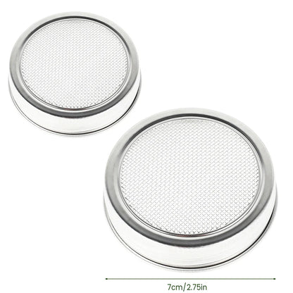 1/2 Pcs Seed Sprouter Germination Cover Stainless Steel Seed Sprout Can Lid Washable Wide Mouth Mason Jars Screen for Grow Bean