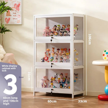 Figure cabinet with lock transparent Lego display cabinet household blind box ornament two-dimensional pain cabinet
