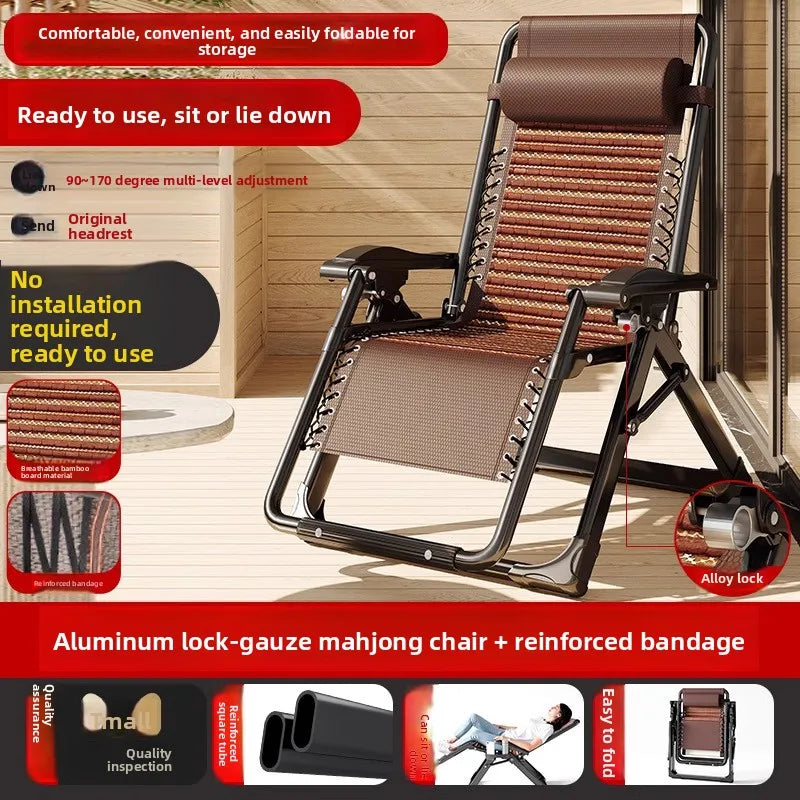 Lounge chair folding lunch break leisure chair elderly beach nap chair sofa lazy chair