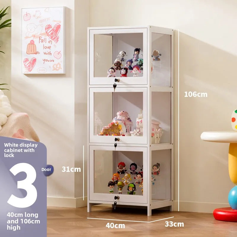 Figure cabinet with lock transparent Lego display cabinet household blind box ornament two-dimensional pain cabinet