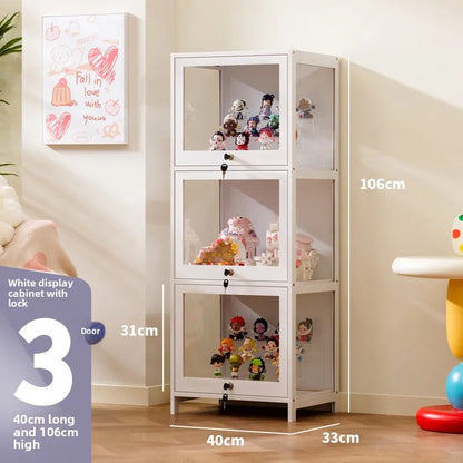 Figure cabinet with lock transparent Lego display cabinet household blind box ornament two-dimensional pain cabinet