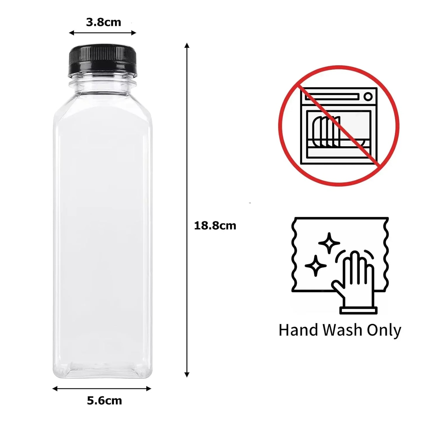 500ML Juice Bottles with Caps Clear Empty Reusable Bottles with Brush Funnel and Labels for Smoothies and Other Beverages YY177