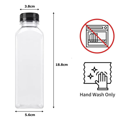 500ML Juice Bottles with Caps Clear Empty Reusable Bottles with Brush Funnel and Labels for Smoothies and Other Beverages YY177