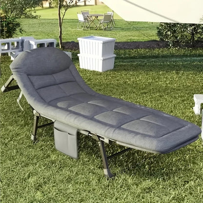 1pc Camping Cots for Adults, Folding Sleeping Cot Bed W/Mattress, Camp Bed for Travel Office & Home Camping Bed