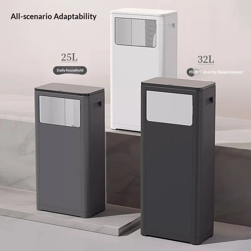 Touchless Motion Sensor Trash Can Dual Lid Hands Free Kitchen Large Capacity Outdoor Commercial Garbage Bin Lixeira Banheiro