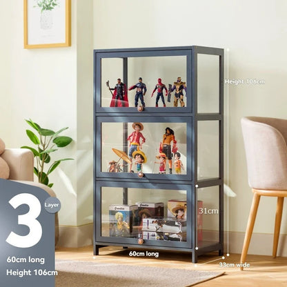 Handmade display cabinet, imitation glass transparent dustproof display cabinet, Lego toy acrylic storage box, bookshelf shelf
