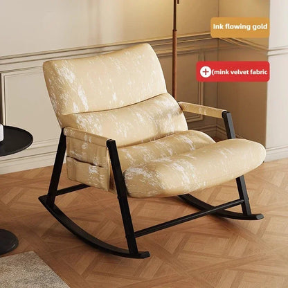 Ink Rocking Chair Adult Reclining Chair Adult Sleeping Home Living Room Lazy Sofa Balcony Leisure Single Rocking Chair