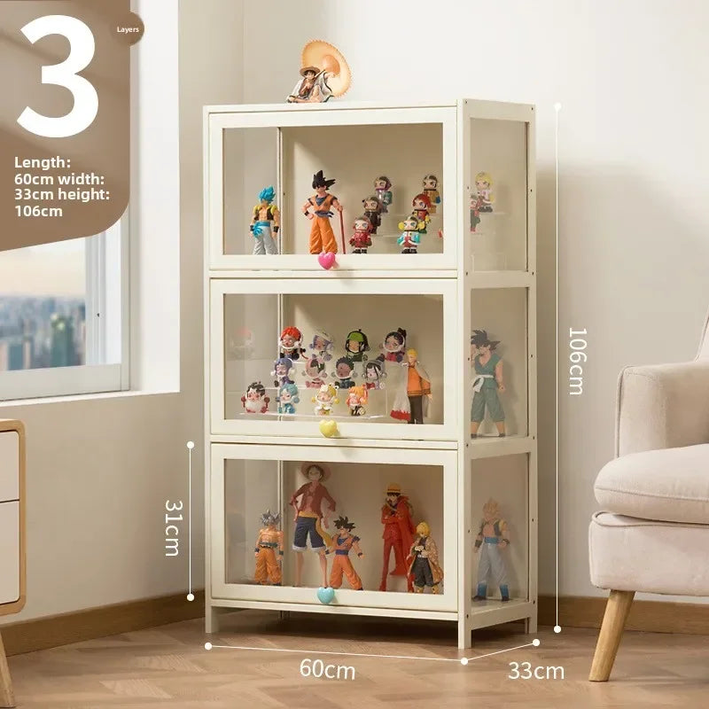 Figure Lego Display Cabinet Household Cream Wind Dustproof Acrylic Transparent Model Toy Blind Box Display Cabinet