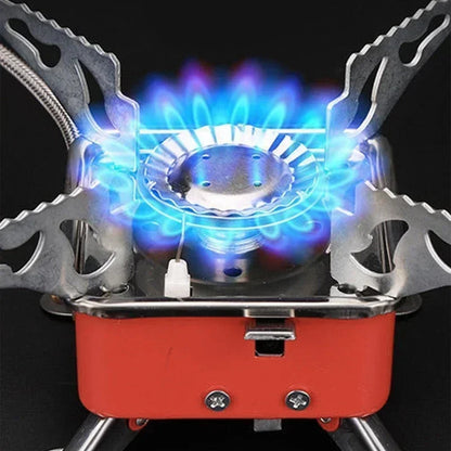 Portable Camping Burner Foldable Windproof Gas Stove High Efficiency Lightweight for Backpacking Hiking Mini Picnic BBQ Grill
