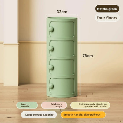 Bedside table Cream wind multi-layer cylindrical bedroom locker Ornament storage cabinet