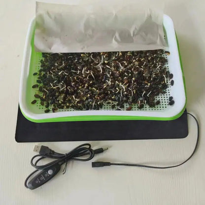 8.5W Plant Heat Mat PVC Leather Plant Warming Mat Indoor 45-50 USB Warm Hydroponics Heating Pad For Indoor Plants Reptiles