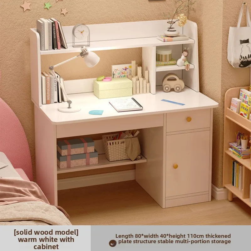 Desk, bookshelf, integrated computer desk, home bedroom, small table for students to learn to write