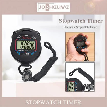 Classic Professional Digital Stopwatch Handheld LCD Display with Lanyard High Precision Sports Timer Kitchen Countdown Timer