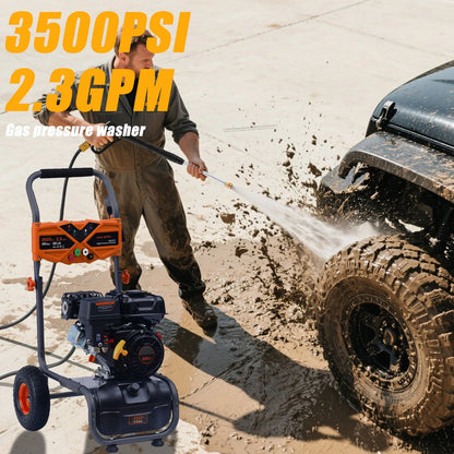 Gas High Pressure Washer 3500 PSI 2.3 GPM Gas Powered Washer 209cc 4 Nozzles USA