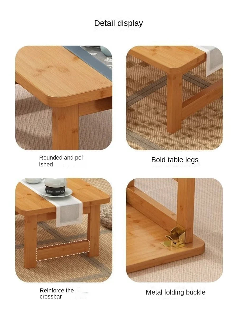 Foldable table, bay window table, tatami table, small coffee table, bed dining table, low table