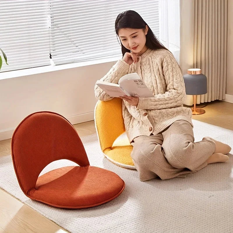 Tatami Back Chair, Bedroom  Foldableing Chair, Dormitory Single Small Sofa, Adjustable Removable and Washable Small Chair