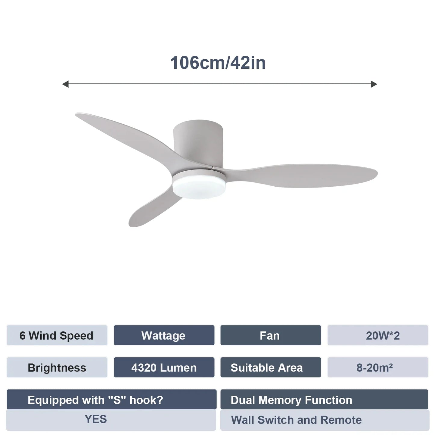 Modern Silent Led Ceiling Fan Lights DC Motor 6 Speeds Timing Fans Loft Remote Control Fan With Lights Bedroom Dining Room