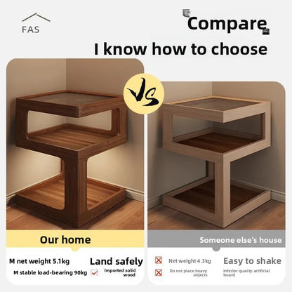 Solid wood bedside table, bedroom bedside storage, household sofa edge
