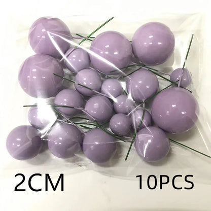10 Pcs Colour Ball Happy Birthday Cake Topper 3CM Frosted Balls Kids Christmas Party Gift Cake Topper Wedding Dessert Decoration