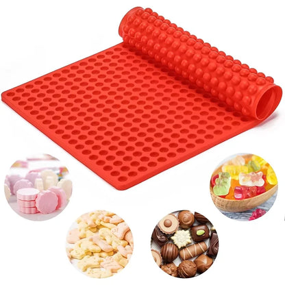 468-Cavity Mini Round Silicone Mold Semi Sphere Gummy Candy Chocolate Chip Candy Molds Non-Stick Pet Dog Treat Baking Mat