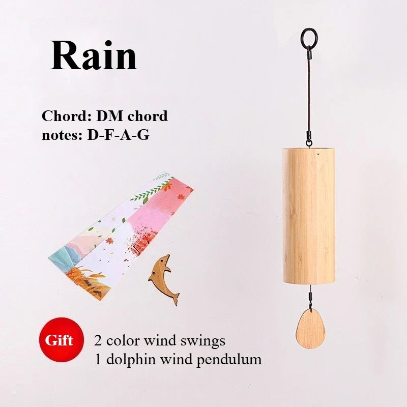 Tuomi Chord Wind Chime Japanese Hand Cranked Wind Chime Retro Bamboo Meditation Sound Healing Bamboo Wind Chime