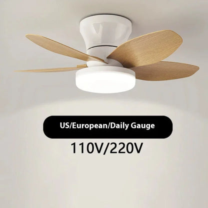 25 inch Ceiling Fans with Lights and Remote,Flush Mount Ceiling Fan,Reversible Quiet DC Motor Low Profile Ceiling Fans For Livin