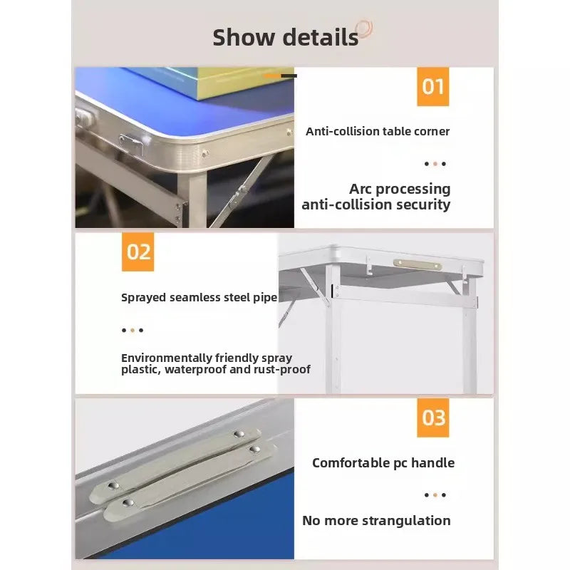 Folding table stall folding outdoor portable lifting work table camping picnic night market folding table and chairs