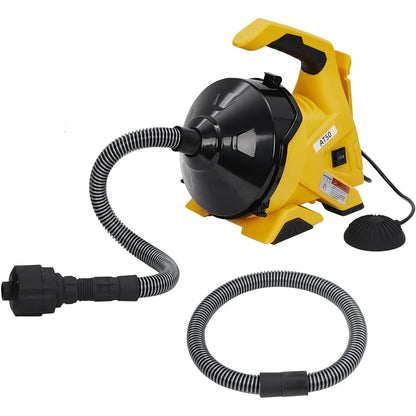 30FT Electric Drain Cleaner Machine Auto-Feed Drain Auger for 3/4" to 2" Pipes Sewer Snake for Sinks, Toilets, Floor Drains