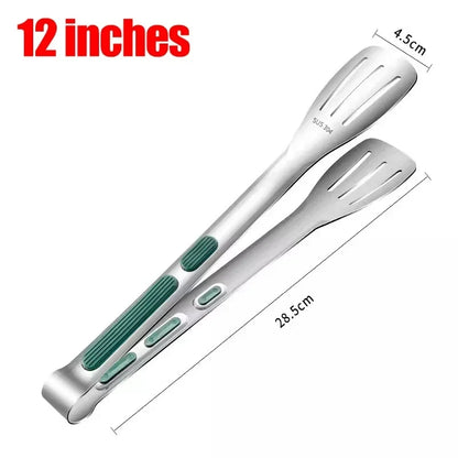 Stainless Steel Food Tongs Household Kitchen Thickened Heat-resistant Steak Tongs Food Buffet Barbecue Roasted Meat Bread Clips