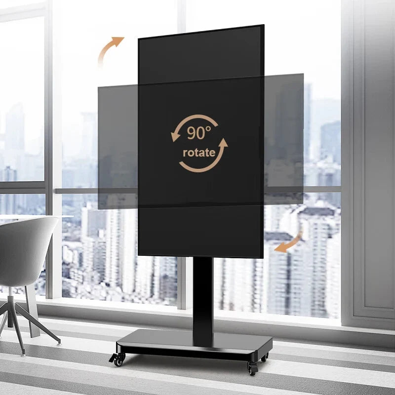 BEISHI Mobile TV Cart for 26-65 Inch TVs up to 110lbs Height Adjustable Shelf Rolling Floor Stand with Wheels VESA 600x400mm