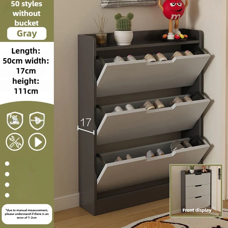 Tipping bucket shoe cabinet, outer entry shoe rack, balcony, entrance cabinet, living room large-capacity storage cabinet
