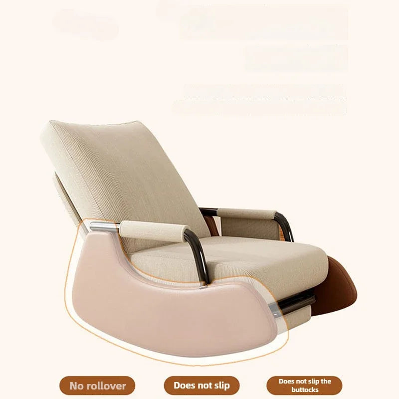 Reclining chair lunch break folding lazy sofa chair adults can sit reclining office nap chair balcony household rocking chair